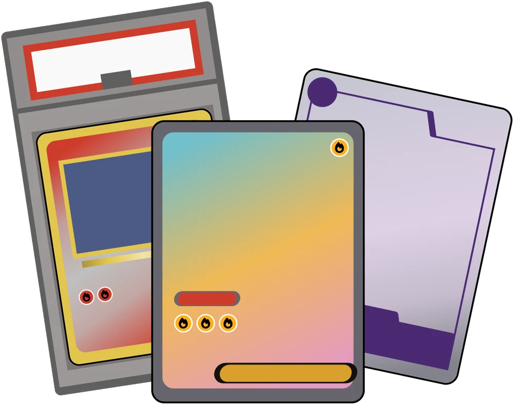 Graded slab and trading cards